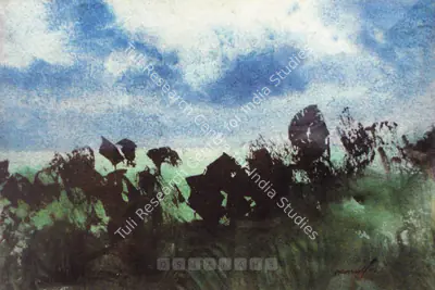 Gopal Ghose (Artist), Landscape, 1974, Painting