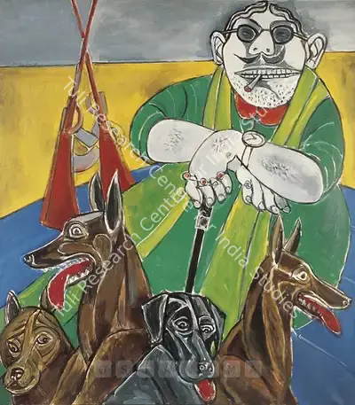 Paritosh Sen (Artist), Portrait Of A Mafia Don, 1996, Painting