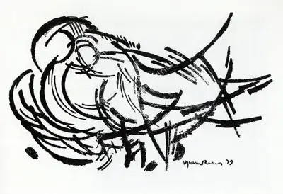 L. Munuswamy (Artist), Untitled, 1972, Drawing