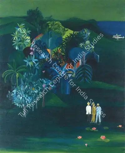 Bhupen P. Khakhar (Artist), American Survey Officer, 1969, Painting