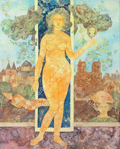 Sakti Burman (Artist), Le Miroir du Temps (Mirror of Time), 1983, Painting