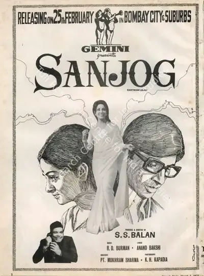 S.S. Balan (Producer), Sanjog, 1971, Advertisement