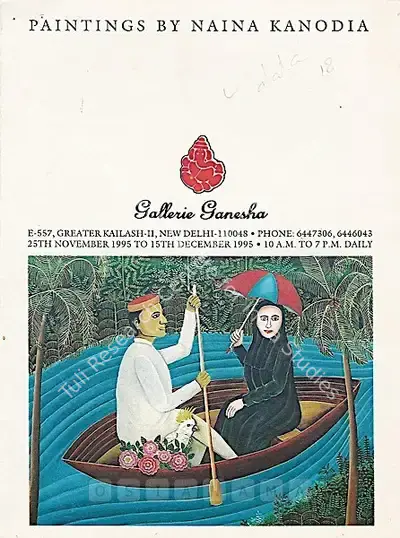 Nayanaa Kanodia (Artist), Naina Kanodia, 1995, Solo Exhibition Invitation