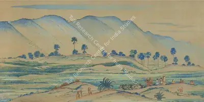 Indra Dugar (Artist), A Raja Griha Landscape, 1953, Painting