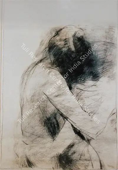 Satish Gupta (Artist), Figure Study, 1971, Drawing