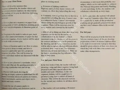 Ritwik Ghatak (Writer), Ghatak's lesson plan for FTII (from image collection of the Ghatak family), 1965, Textual Excerpt