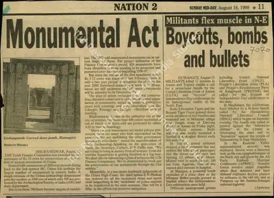 Bibhuti Mishra (Reporter), Monumental Act, 1998, Newspaper Clipping
