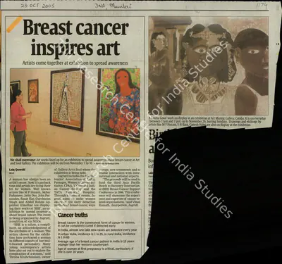 Laiq Qureshi (Reporter), Breast Cancer Inspires Art, 2005, Newspaper Clipping