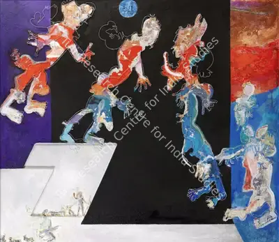 Mohan Samant (Artist), Angels Run, Painting