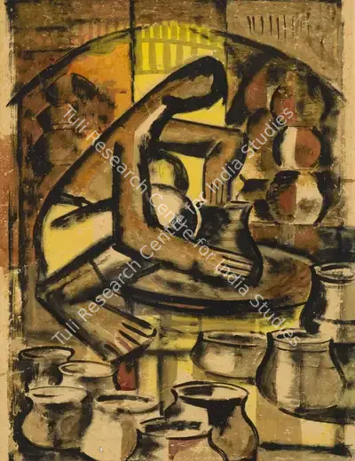 Qamarul&nbsp;Hassan (Artist), Untitled (Potter), Painting