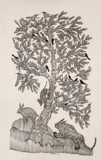 Jangarh Singh Shyam (Artist), Untitled, 1996, Drawing & Sketch