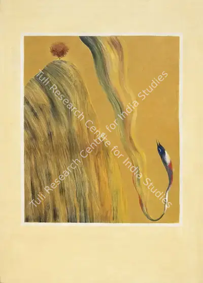 J. Swaminathan (Artist), Bird Tree Mountain, 1980, Painting