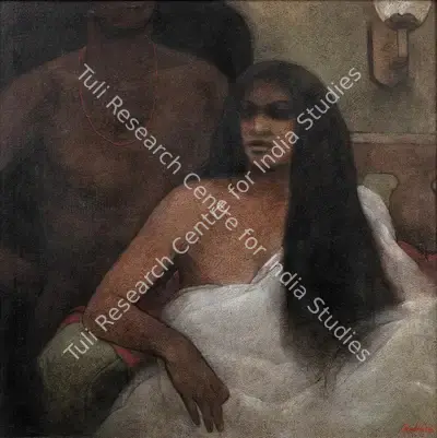 Chandra Bhattacharjee (Artist), Woman in White, 1996, Painting