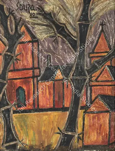 F.N.&nbsp;Souza (Artist), Untitled (Landscape), 1962, Painting