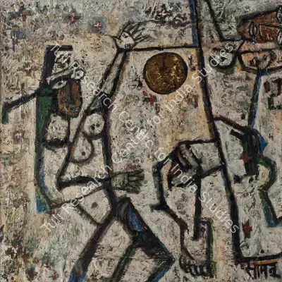 Mohan Samant (Artist), The Agony Of The Golden Moon, 1965, Painting