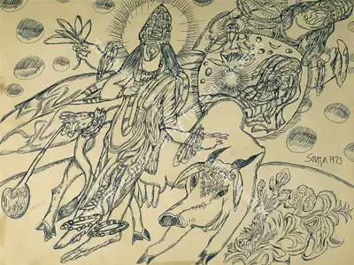 Souza, F.N. (Artist). Untitled, 1973 | Drawing, Os.Mum/23.03.12, 1973
