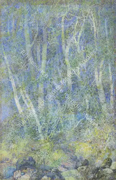 Ustad Allah Bukhsh (Artist), Untitled (Forest), 1950, Painting