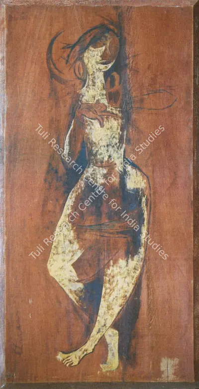 Krishen Khanna (Artist), Dancing Woman, 1958, Painting