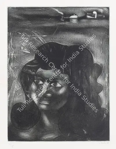 Ravinder Reddy (Artist), Untitled (Woman), 1989, Graphic Art