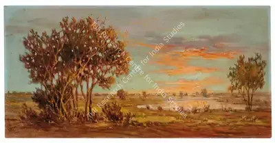 Ustad Allah Bukhsh (Artist), Untitled (Landscape), 1960, Painting