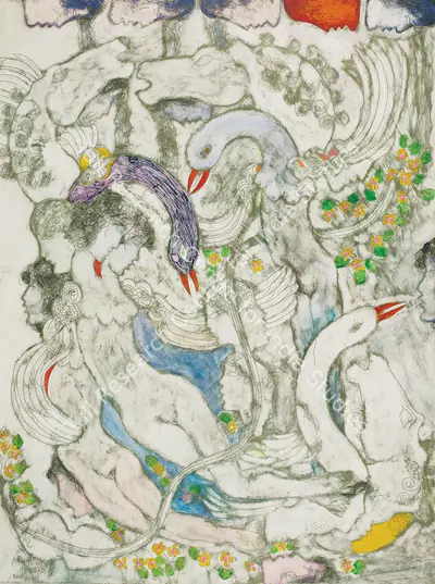 P. Khemraj (Artist), Asha Hans, 1998, Painting