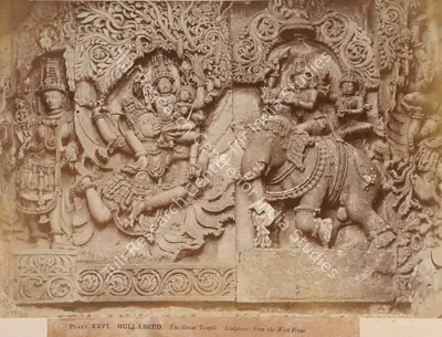 William Henry Pigou (Photographer), Hullabeed. The Great Temple. sculptures from the West Front, 1856, Antiquarian Photograph