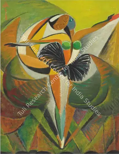 K.K. Hebbar (Artist), Untitled (Dancer), 1950, Painting