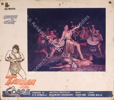 R.B. Hebballi (Producer), Tarzan And Cobra, 1987, Photographic Still Mounted on Lobby Card