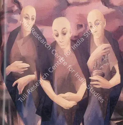 Sabavala, Jehangir (Artist). The Disciples. Oil on Canvas, 1981 | Pilgrim, Exile, Sorcerer | Painting | FineArts | 00182421