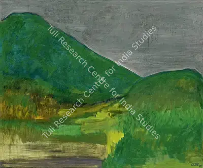 Gade, H.A. (Artist). Monsoon Green I, 1982 | Painting, AG.Onl/26.09.22, 2022 · Asta Guru
