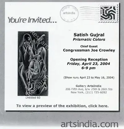 Satish Gujral (Artist), Satish Gujral, 2004, Solo Exhibition Invitation