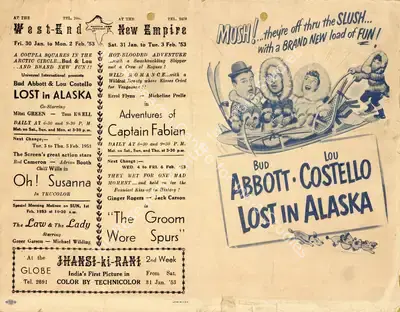Jean Yarbrough (Director), Lost In Alaska, 1952, Handbill