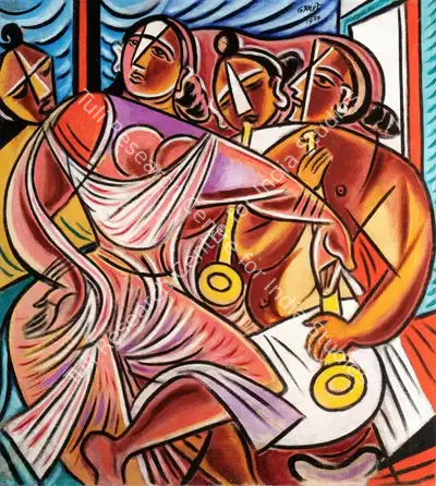 George Keyt (Artist), Musicians, 1938, Painting