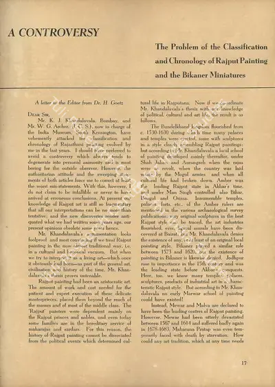 Hermann Goetz (Essayist), A Controversy, 1951, Letter