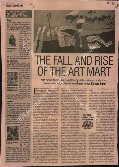 Kishore Singh (Reporter), The Fall And Rise of The Art Mart, 2008, Newspaper Clipping