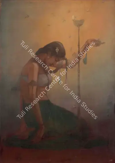 Ustad Allah Bukhsh (Artist), Flame of Love, 1935, Painting