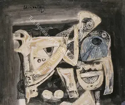K.M. Adimoolam (Artist), Animal, 1969, Painting