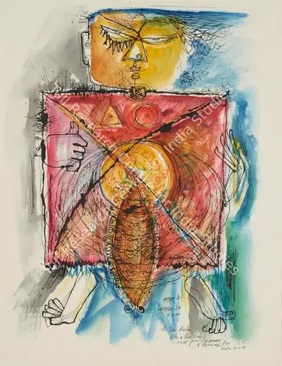 Laxman Pai (Artist), Untitled (Woman), 1966, Painting