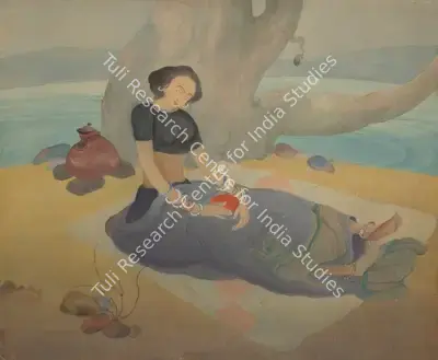 M.A.R. Chughtai (Artist), Chaitanya's Wife, 1945, Painting