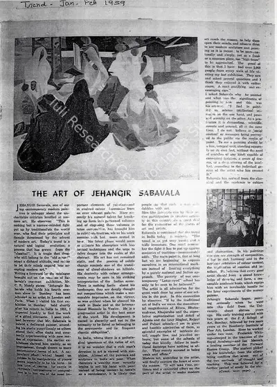 The Art of Jehangir Sabavala, 1959, Newspaper Clipping