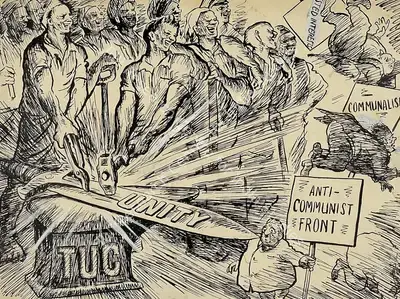 Chittaprosad (Artist), TUC and Workers Unity, 1947, Drawing