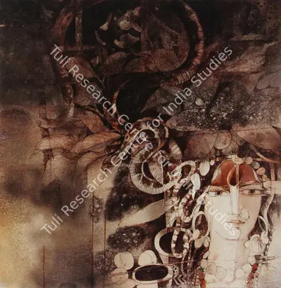 Manoj Mitra (Artist), Temptation, 1988, Painting