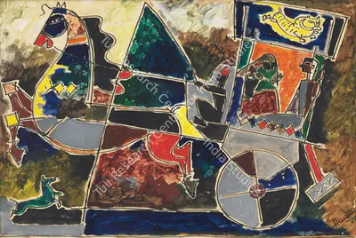 M.F. Husain (Artist), Untitled, 1953, Painting