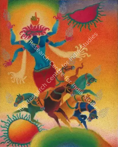 C.D. Mistry (Artist), The Sun, Painting