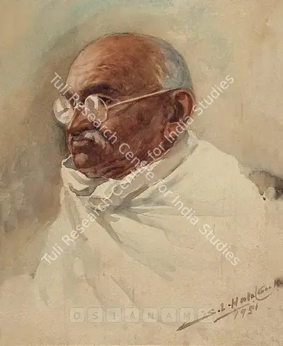 S.L. Haldankar (Artist), Mahatma Gandhi, 1951, Painting