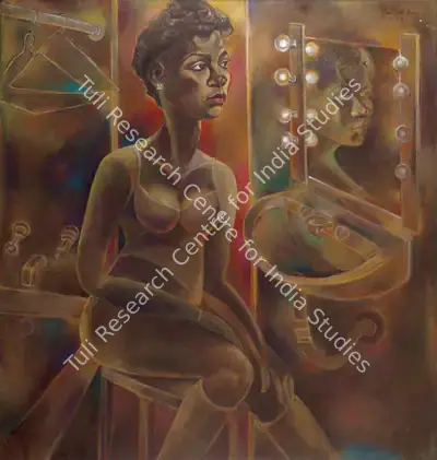 Sen, Paritosh (Artist). Isabelle Before The Mirror. Oil on canvas, 1981 | Painting | FineArts | 00600197