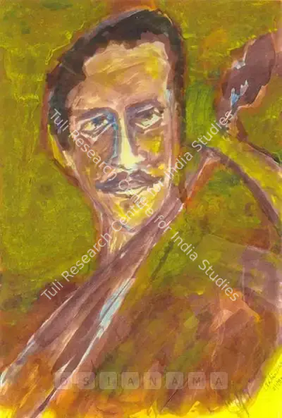 Rabindranath Tagore (Artist), Untitled (Portrait Of A Man With Moustache), 1938, Painting