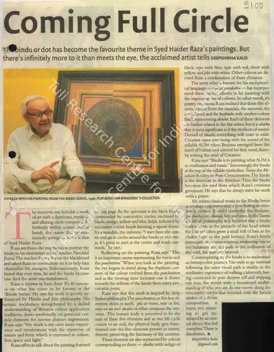 Deepshikha Kalsi (Reporter), Coming Full Circle, 2010, Newspaper Clipping