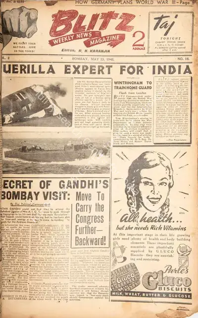 R.K. Karanjia (Editor), Blitz, 1942, Magazine