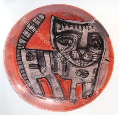 Badri Narayan (Artist), The Cat, Painting